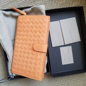 Bottega Veneta orange long wallet